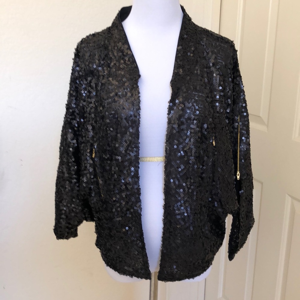 ✨Sequined Jacket with Batwing Sleeves